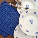 Håndlagede Grytekluter Blå/ Royal Blue Rute thumbnail