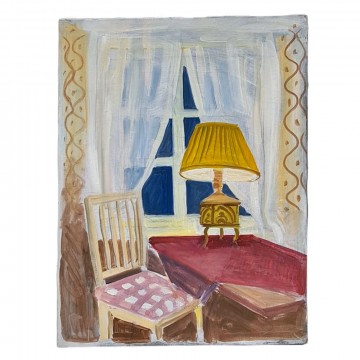 Maleri Bernhard Önstad GUL LAMPE (61 x 46 cm)